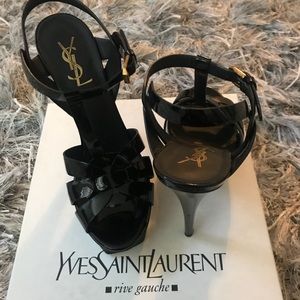 SAINT LAURENT Tribute T-Strap Platform Sandal